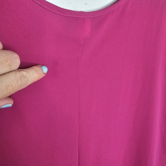 Lane Bryant Pink Black Hi Lo Tunic Blouse Shiny Plus Size 18/20 - Picture 13 of 13